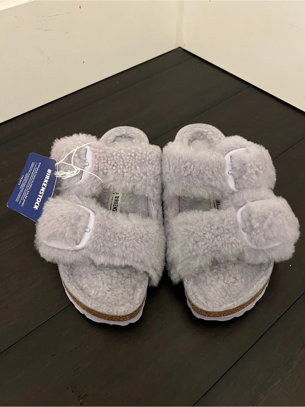 Birkenstock Kids Furry Arizona Sandals - Light Lavender